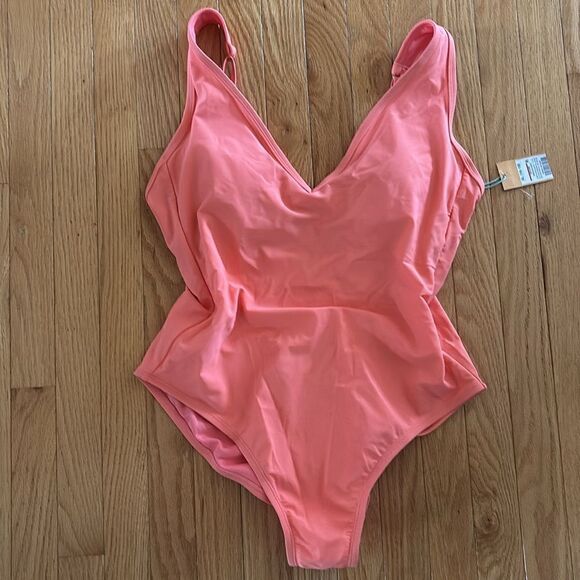 NWT KONA SOL one piece‎ orange swimsuit bra insert removal pads womens size XL - Picture 3 of 8